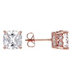 BELLA LUCE 7.84CTW WHITE DIAMOND SIMULANT 14K ROSE GOLD EARRINGS